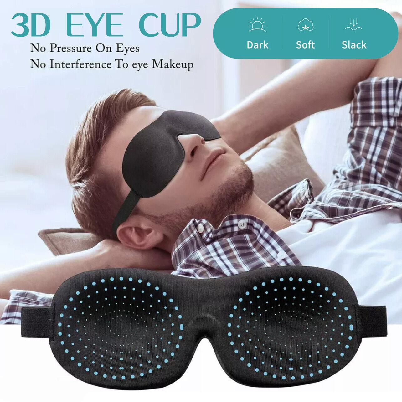 1/2/4X 3D Memory Foam Travel Sleep Eye Mask Padded Blindfold-0