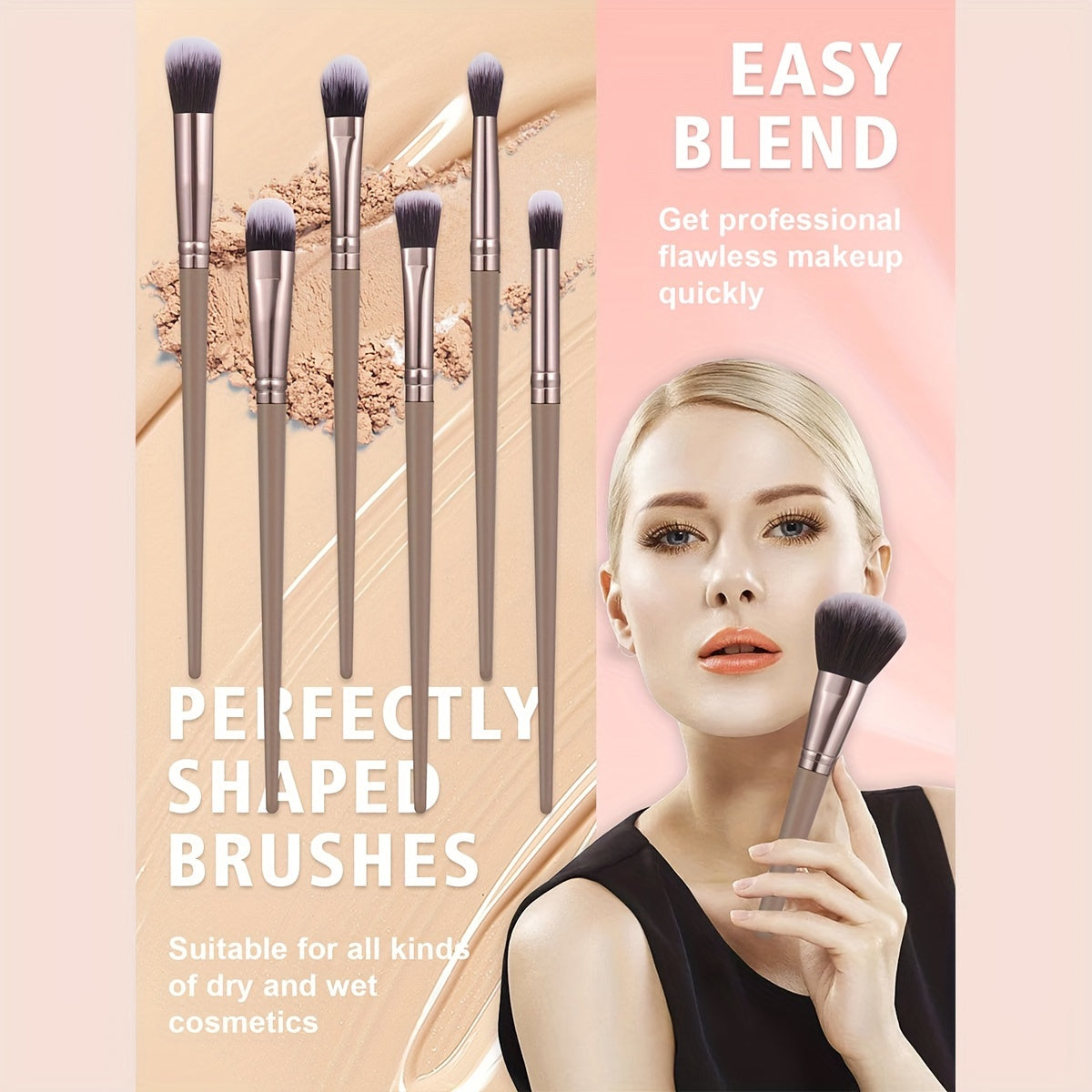 Coffee Makeup Brush Set with Sponges (55-Piece)-1