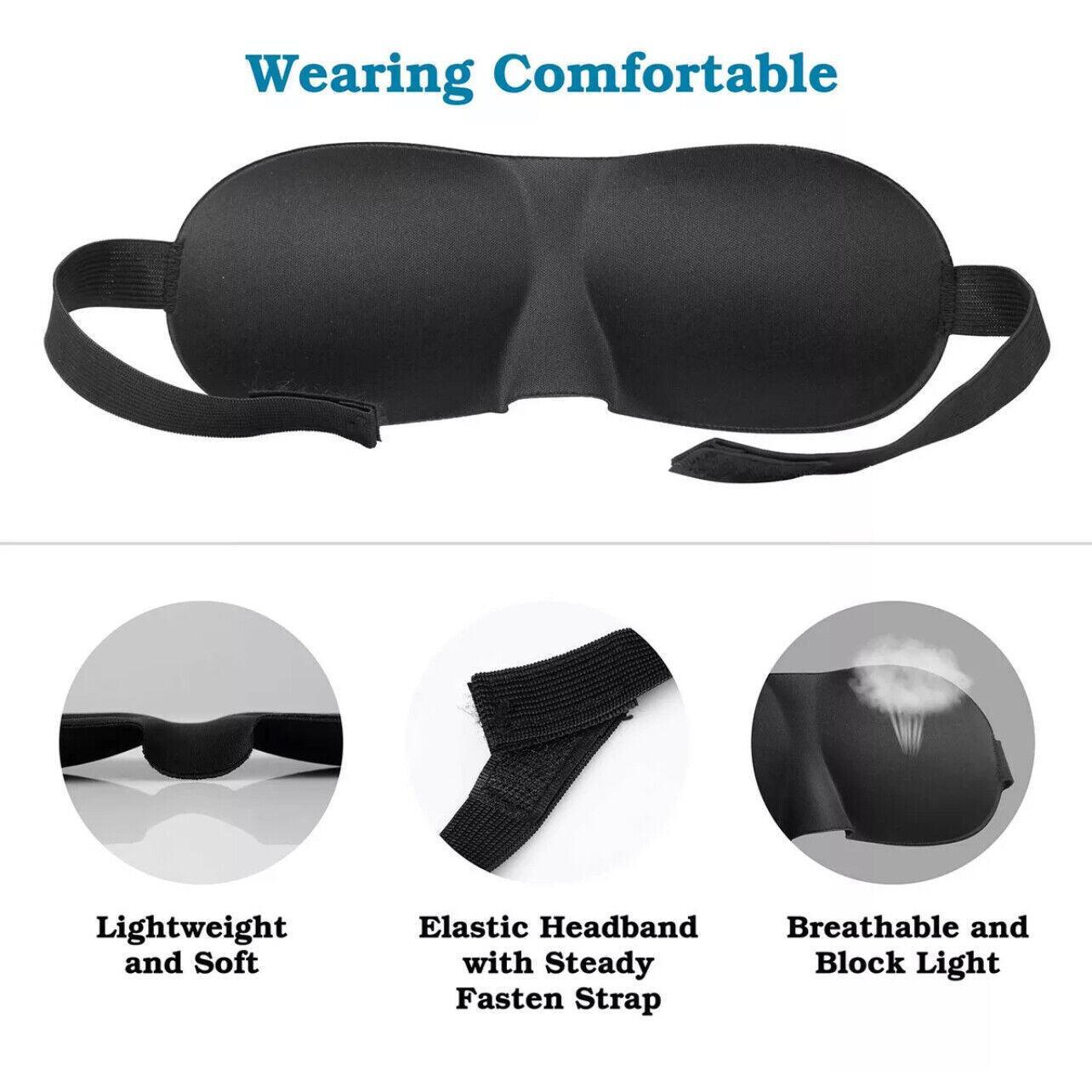 1/2/4X 3D Memory Foam Travel Sleep Eye Mask Padded Blindfold-4
