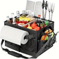 BBQ Grill Caddy with Towel Holder & Pockets-0