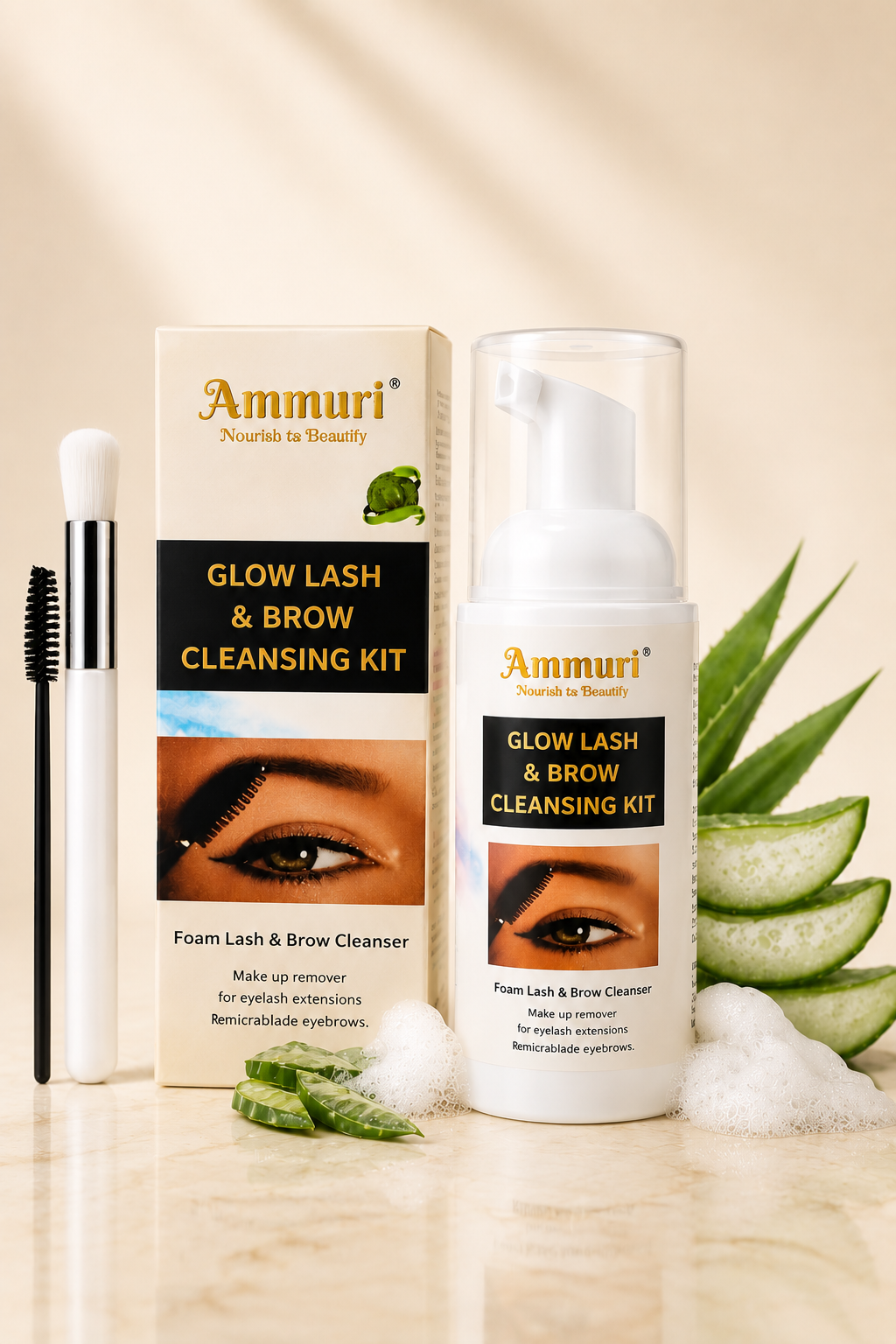 Eyelash Extension Shampoo & Lash Brow Cleansing Kit | Ammuri-0