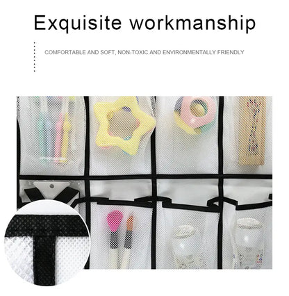 Clear Over The Door Shoe Organizer with 24 Fabric Pockets