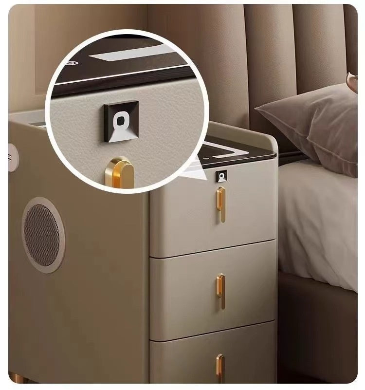Ultra Narrow Small Smart Bedside Table Modern Simple